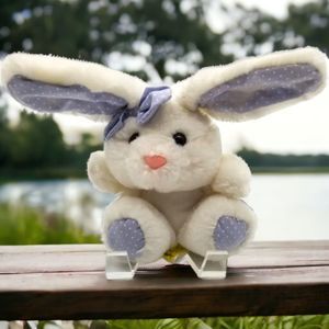 JS Toys Mini Rabbit Plush Toy Bunny Bow Tie White Stuffed Soft Home Decor NWOT